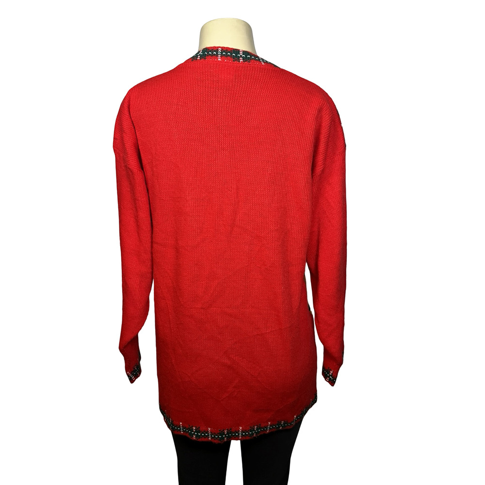 Playclothes Sweater‎ Womens Small Ugly Christmas Cardigan Gingerbread Made USA - Picture 3 of 15